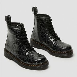 Dr. Martens Junior 1460 Glitter Lace Up Boots Size 11 Black Cosmic Glitter